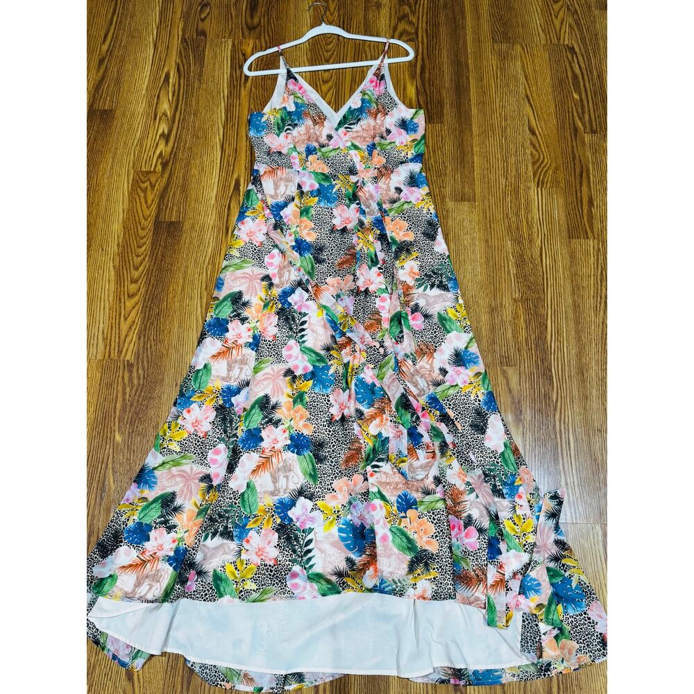 Hutch Leah Wrap Maxi Dress Sunset Floral Safari Print Boho Size M - Picture 14 of 14